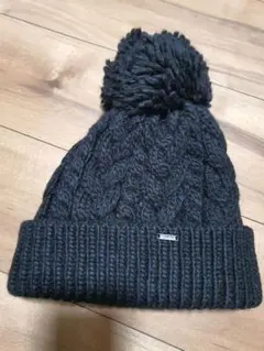 BILLA ブラック ニット帽 ケーブル編み
