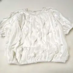 DouDou　ドゥドゥ　フリルレーストップス　ブラウス　フェミニンのサムネイル
