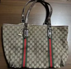 GUCCI トートバッグ GGキャンバス シェリーライン チャーム付のサムネイル