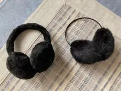 イヤーマフラー　イヤーマフ　耳あて　ブラック　2コセット