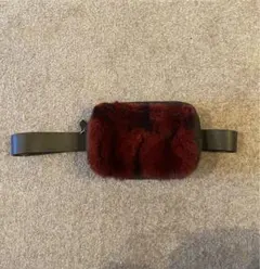 1999 prada red fur far waist bag archive