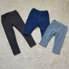 ユニクロ レギンス 3点セット (グレー/ネイビー/水色)