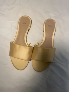 最終値下げ！ZARA 未使用 サンダル フラット サテン 23.0cm