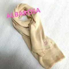 ALBA ROSA アルバローザ マフラー ベージュ ハイビスカス刺繍のサムネイル