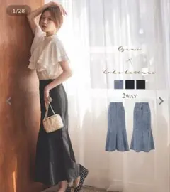 神戸レタス×小澤美里さんコラボ デニムマーメイドスカート M【M3794】のサムネイル