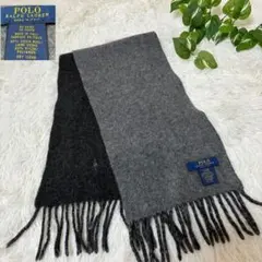 POLO RALPH LAUREN マフラー グレー ブラック イタリア製