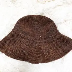 美品♡ヘレンカミンスキー プロヴァンス10 ラフィアハット ロゴ