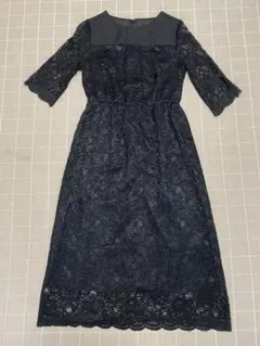 Stola.ストラ　パーティドレス　黒　サイズ36 レース　S