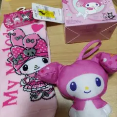 マイメロ　アニバーサリー靴下&ハッピーセット　マイメロのマスコット