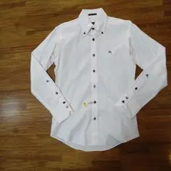 バーバリーブラックレーベル シャドーモノグラム 長袖シャツ 薄ピンク サイズ1