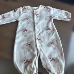 ベビー服クマ柄 フリース ツーウェイ・ドレスオール 50-60