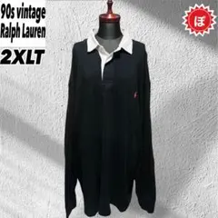 ✅90s Ralph Lauren ラガーシャツ ポロシャツ 黒 2XL 常田