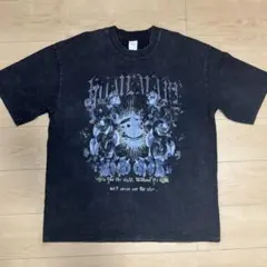 フェードブラック グラフィックTシャツ L オーバーサイズ ヴィンテージ加工
