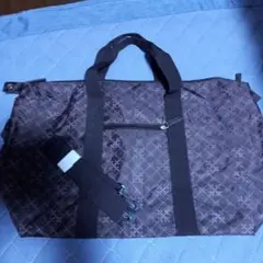 ダークパープルブラウン ボストンバッグ　変形コンパクト