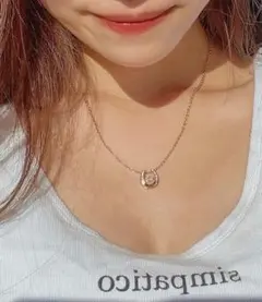 ネックレス サージカルステンレス ホースシュー人工ダイヤ 最高級モアサナイト