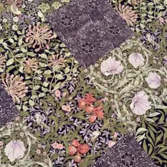 大人気　ウィリアムモリス　花柄　綿生地　紫