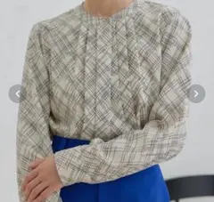 VIS ビス　フロントタック　長袖　ブラウス L