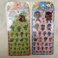 韓国限定　ケロロ軍曹　5サイズステッカー　シール　 2枚セット　ぷっくりシール