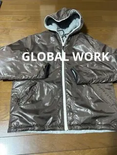GLOBAL WORK リバーシブルジャケット ブラウン/グレー　フード