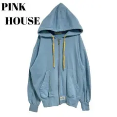 【ピンクハウス】ジップパーカー 水色 フーディー オーバーサイズ スウェット