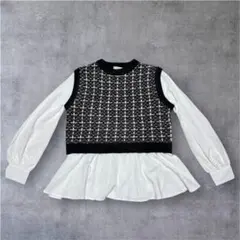 INGNI イング　ツイードドッキングシャツ