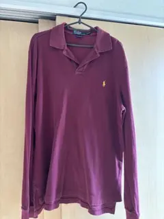 ポロ・ラルフ・ローレン 長袖ポロシャツ バーガンディ