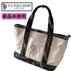新品未使用　ユーエスポロアッスン　帆布　キャンバス　トートバッグ　ロゴ　カモフラ