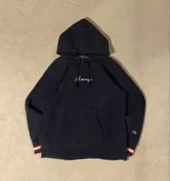 Champion×XLARGE パーカー ネイビー L 古着
