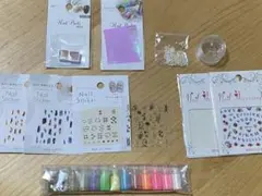 ネイルパーツ セット まとめ売り セルフ ネイルシール パール ラメ