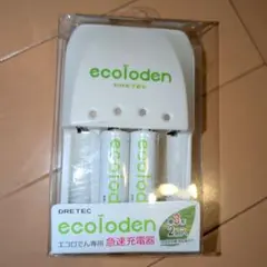 에코로덴 급속 충전기 [AA 충전식 배터리 2개]