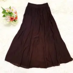 ロペピクニック ロングスカート フレア ミモレ丈 ウエストゴム ブラウン