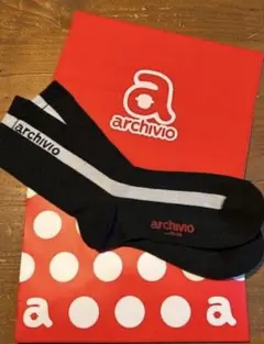 ★新品！アルチビオ archivio ロゴ入りソックス　黒★のサムネイル