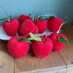 ビンテージ雑貨　りんごのオーナメント7個セット　クリスマス飾り　雑貨　林檎