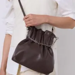 ギャザー巾着ミニショルダー / 2WAYバッグ