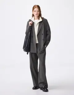 GU タックワイドチェックパンツ