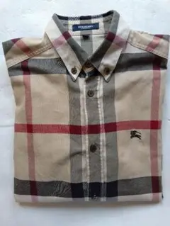 【美品】バーバリーロンドン　メガチェック半袖シャツ 【Lサイズ】