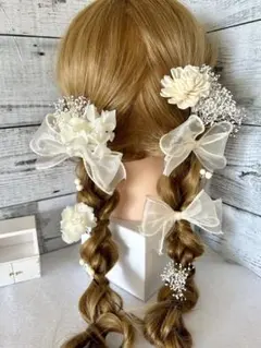 髪飾りドライフラワー和装＊袴ヘアピン卒業式結婚式成人式＊ヘアパーツ＊リボンリボン