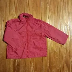 赤 チェック柄 フード付きジャケット