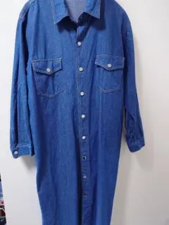 デニム　ロングシャツ レディース