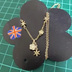 最終ゴールド 花と雪の結晶 ネックレス