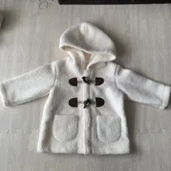 ホワイト フリース フード付きコート 80センチ　ユニクロ　UNIQLO