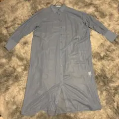 【ジーナシス】（F）シャツワンピース マキシ丈 シースルー ウエスト調整可能