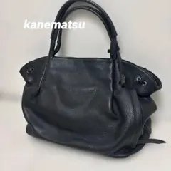 銀座かねまつ　本革 ブラック トートバッグのサムネイル