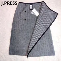 タグ付き 未使用 ジェイプレス ウール リバーシブル巻きスカート ９号