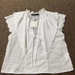 ZARAレーストップス　白
