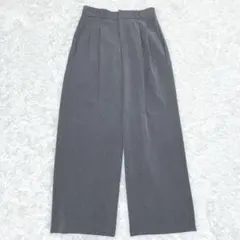 美品✨GU ジーユー タックワイドパンツ ダークグレー Lサイズ