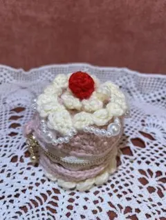 ケーキ型編み物ポーチ