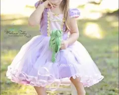 140パープル子供ドレスパークプリンセスラプンツェルドレスお誕生日クリスマス