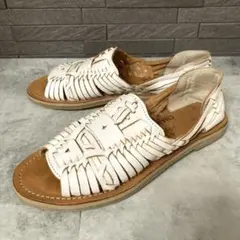 CHAMULA チャムラ レザー ワラチサンダル 編み込み 23.5 ホワイトのサムネイル