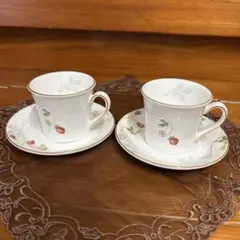 wedgwoodいちごと花のカップ＆ソーサー 2個セット新品